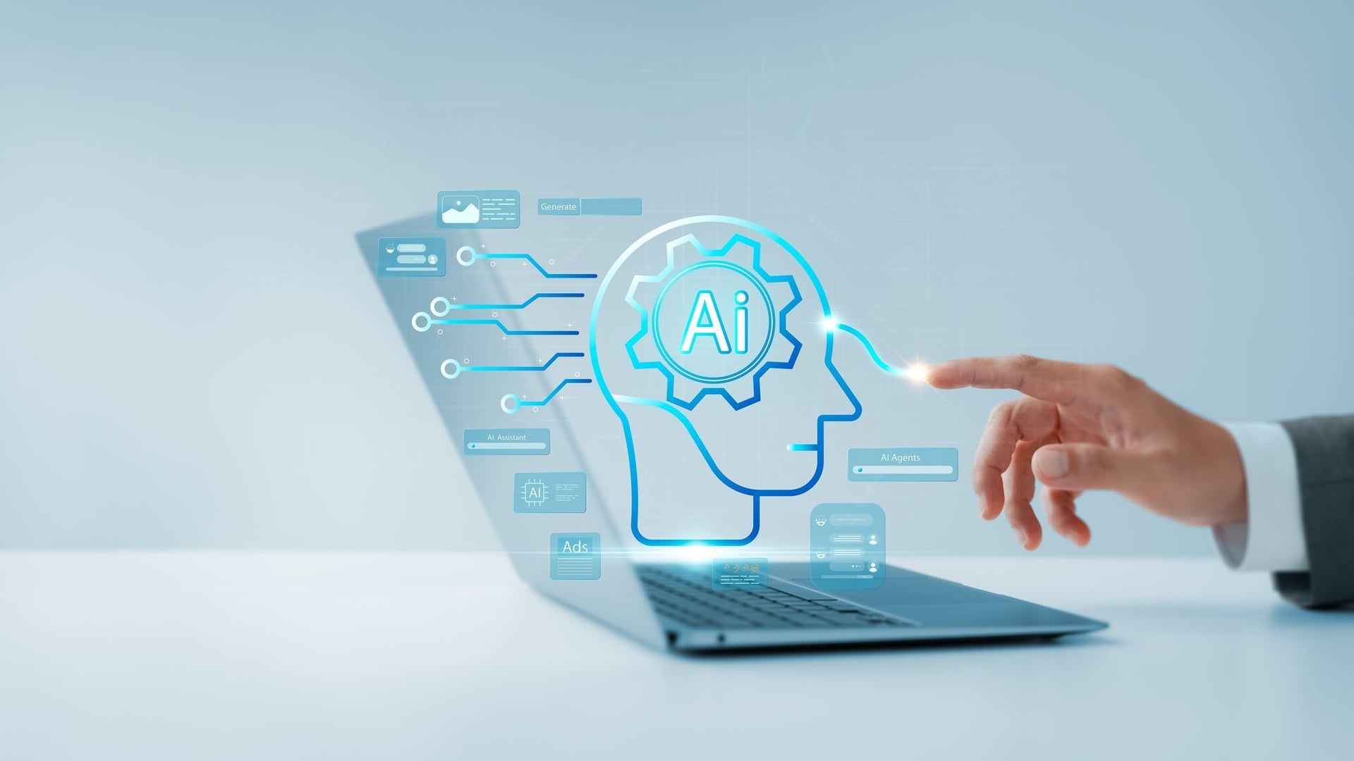 Human Interacting with a digital dashboard to integrate AI