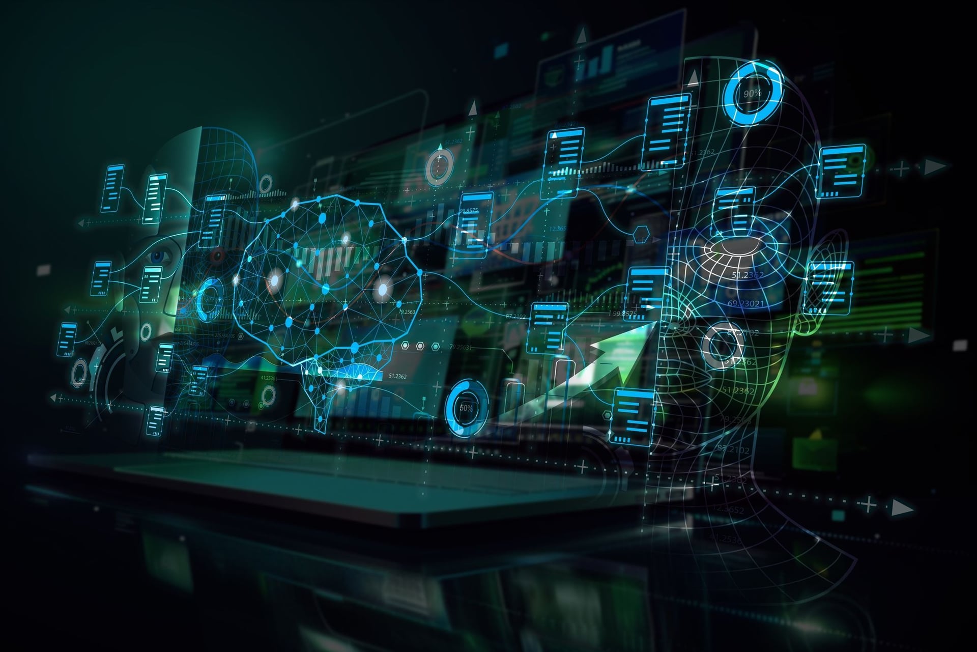 AI dashboard representing data 