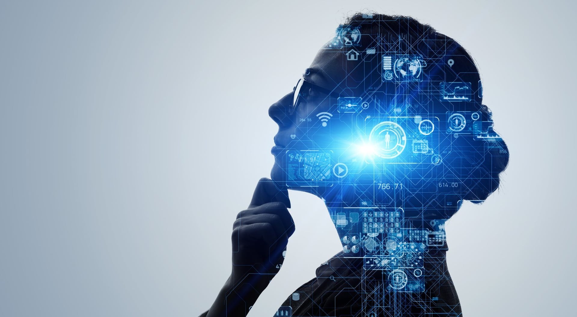 Person thinking in the future of IT 