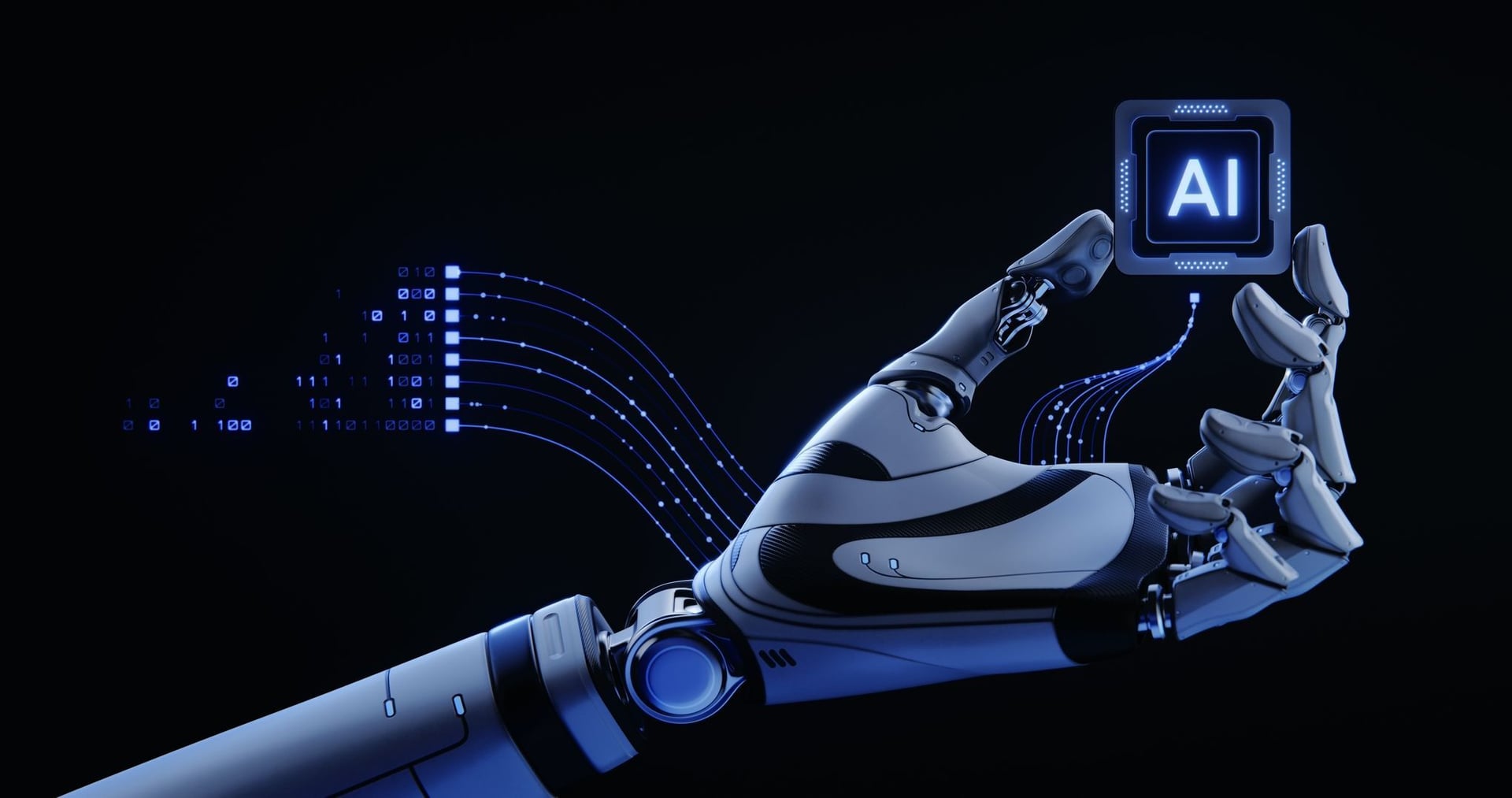Robotic Hand representing full integration with machine learning