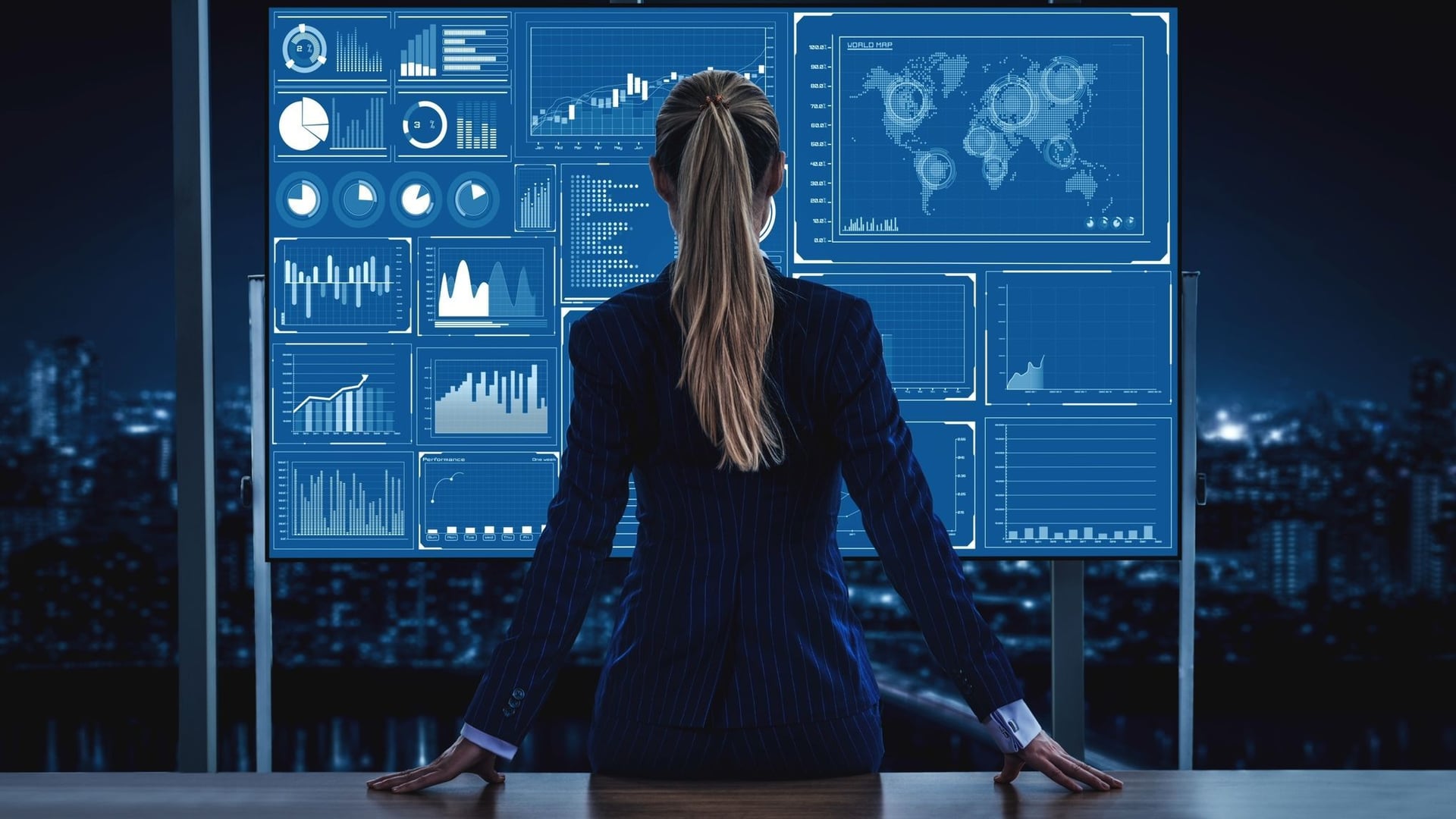Person interacting with digital Dashboard looking for the latest trend in tech