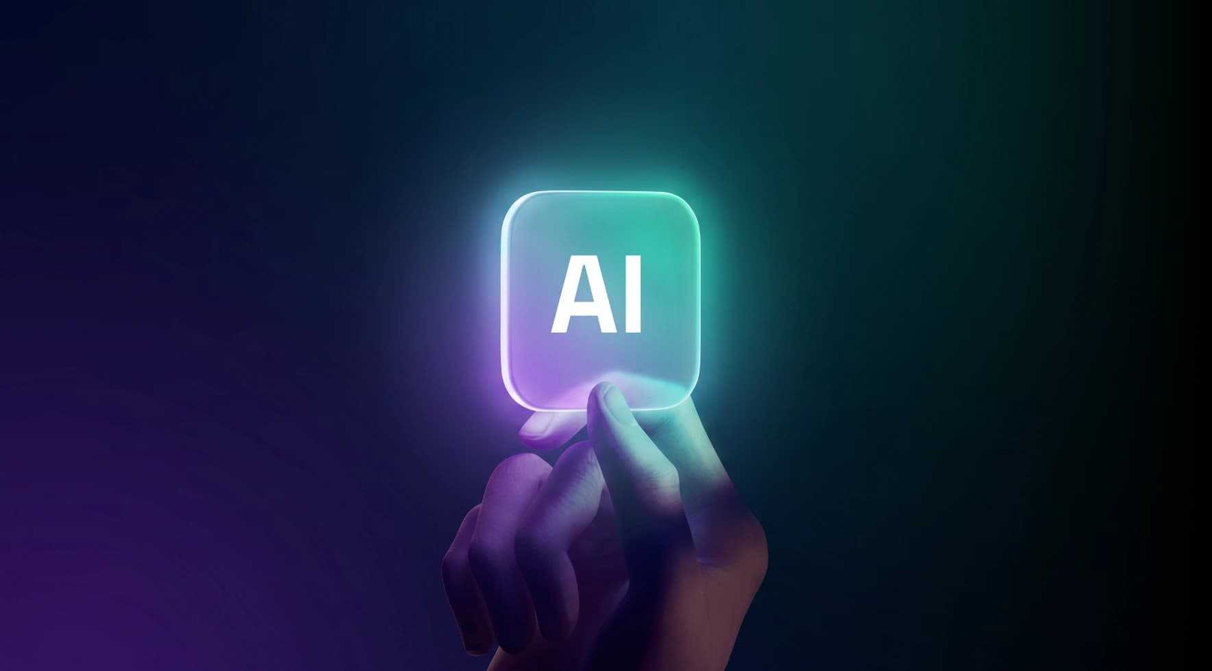 AI orchestration interface controlled by a human hand