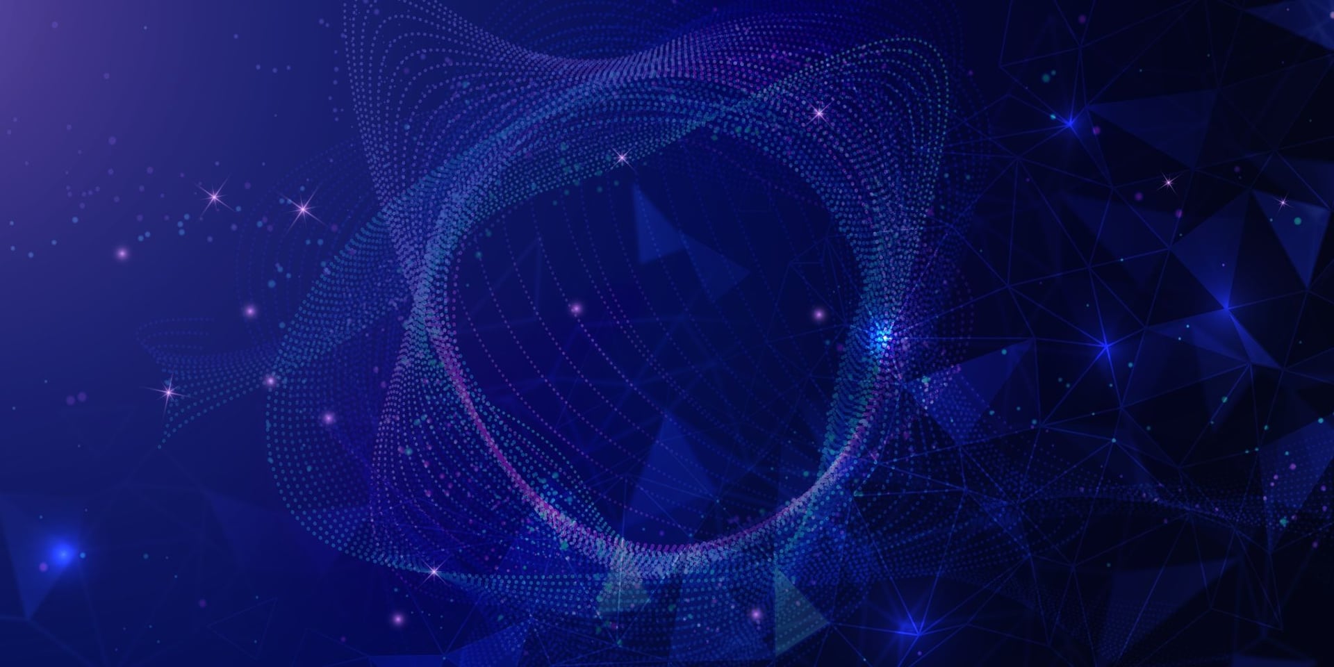 Neon blue particles representing data visualization speed and agile teams
