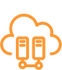 Orange Icon of Cloud Servers