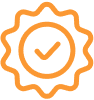 Orange Icon of Medal with check
